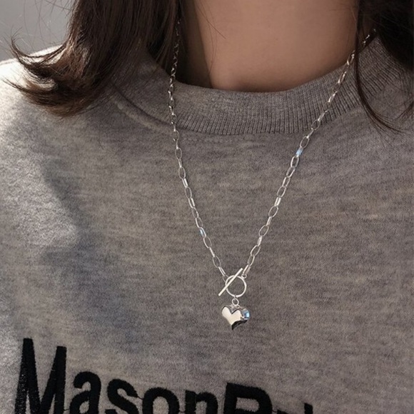 NEW 925 STERLING SILVER HEART CHAIN NECKLACE - Picture 3 of 5